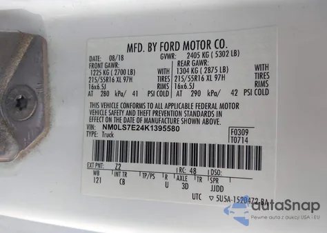 2019 Ford Transit Connect Xl from USA, damaged, VIN NM0LS7E24K1395580